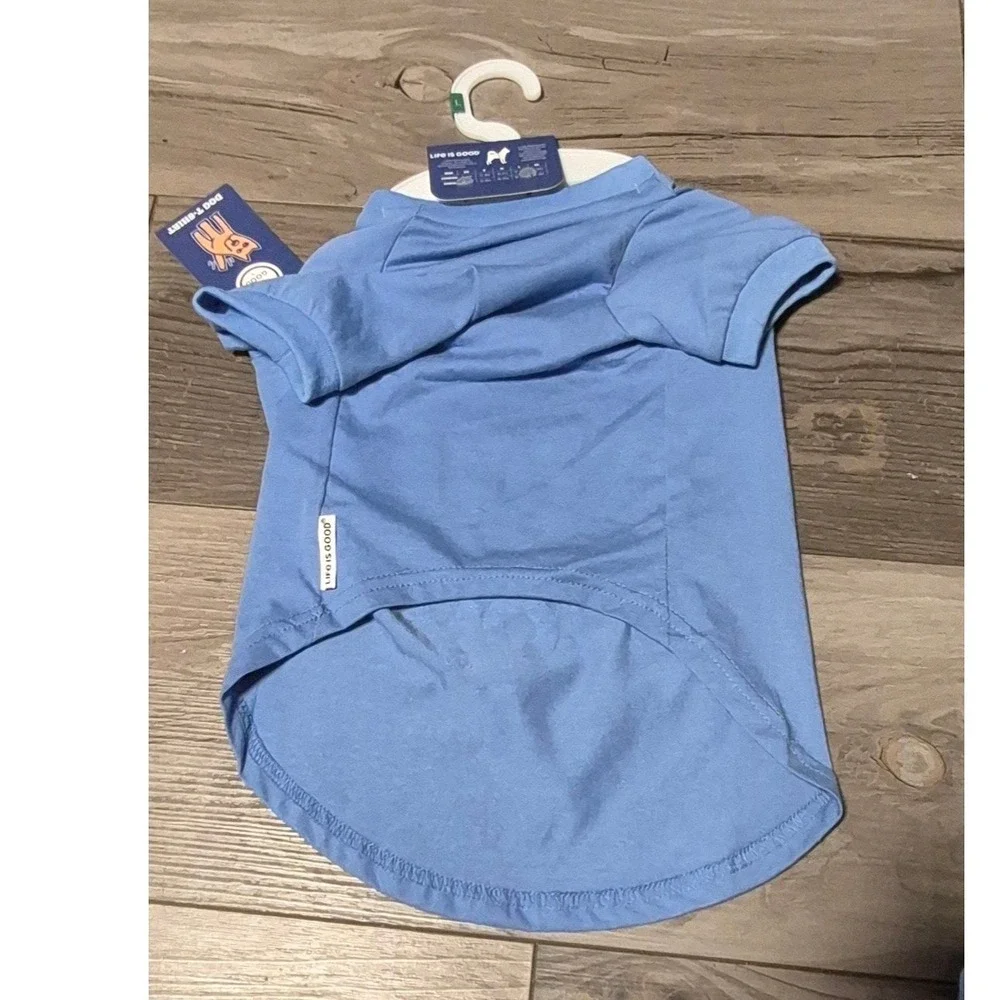 Life is Good Dog T-Shirt Blue Good Buoy Graphic Pet Tee Size Large NWT